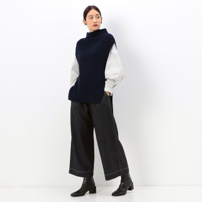 〔＋サイズ〕【洗える】デニム調プリント　ワイドパンツ（７８１５ＰＡ０２）