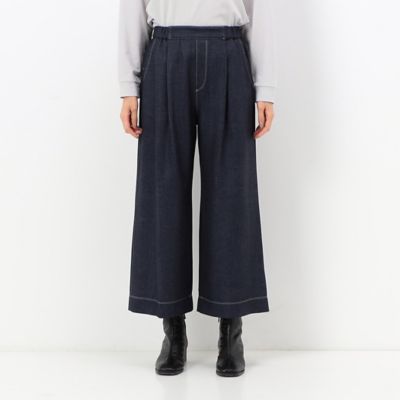 〔＋サイズ〕【洗える】デニム調プリント　ワイドパンツ（７８１５ＰＡ０２）