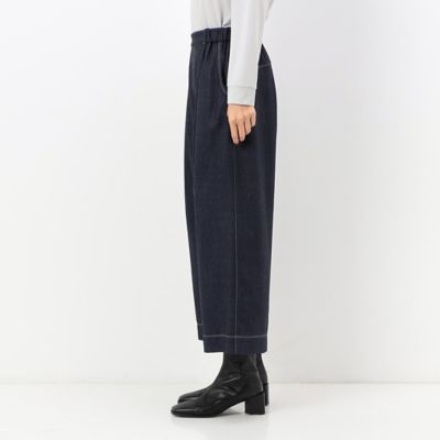 〔＋サイズ〕【洗える】デニム調プリント　ワイドパンツ（７８１５ＰＡ０２）