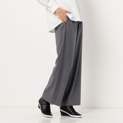 ＜Gabardine K.T+ (Women/大きいサイズ)＞〔＋サイズ〕【洗える】ウールサージ　ワイドパンツ（７８１５ＰＡ０７）