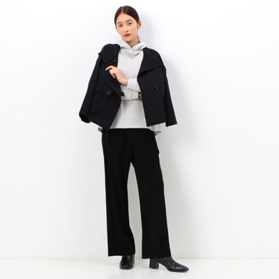 〔＋サイズ〕【洗える】ハイストレッチポンチ　ワイドパンツ（７８１５ＰＡ０８）