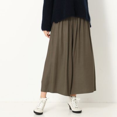 ＜三越伊勢丹/公式＞【SALE】【送料無料】Gabardine K.T+ (Women/大きいサイズ)/ギャバジンケーティープラス 〔＋サイズ〕キュプラレーヨン ゴムガウチョパンツ カーキ パンツ・ズボン【三越伊勢丹/公式】