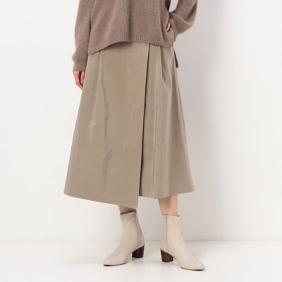 〔＋サイズ〕【洗える】タフタ　巻き風スカート（７８１６ＦＡ０３）