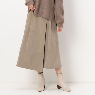 〔＋サイズ〕【洗える】タフタ　巻き風スカート（７８１６ＦＡ０３）