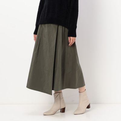 〔＋サイズ〕【洗える】タフタ　巻き風スカート（７８１６ＦＡ０３）