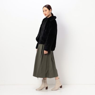 〔＋サイズ〕【洗える】タフタ　巻き風スカート（７８１６ＦＡ０３）