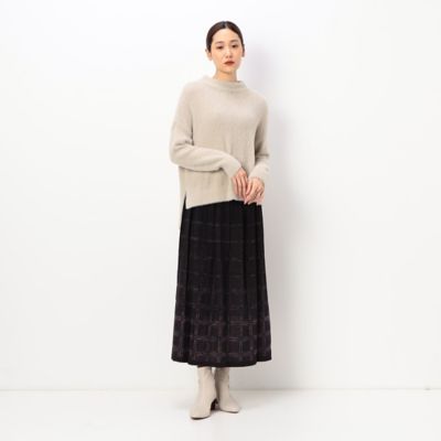 〔＋サイズ〕【洗える】絣三筋格子　ゴムスカート（７８１６ＦＡ０８）