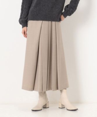 ＋サイズ 〕 ウールサージ タイトタックスカート（7816FE04