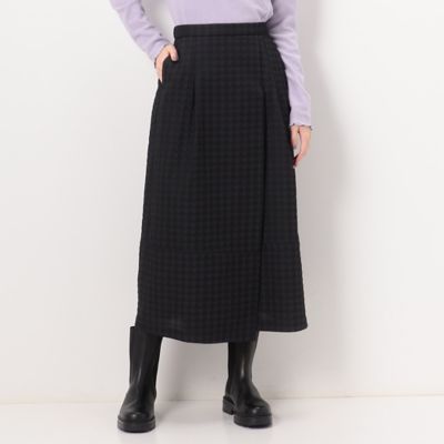 Gabardine K.T+ (Women/大きいサイズ)/ギャバジンケーティープラス 〔　＋サイズ　〕　ふくれ千鳥ジャカード　巻き風バルーンスカート（７８１６ＦＥ０５）