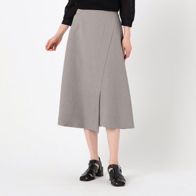 ＜Gabardine K.T+ (Women/大きいサイズ)＞〔　＋サイズ　〕　風通ジャガード　巻き風スカート（７８１６ＦＧ０１）