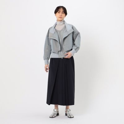 〔　＋サイズ　〕　ストレッチタッサー　ランダムプリーツスカート（７８１６ＦＧ０４）