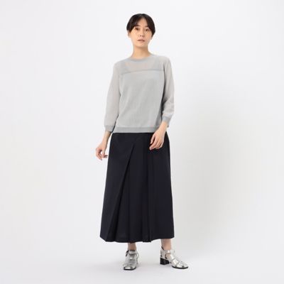 〔　＋サイズ　〕　ストレッチタッサー　ランダムプリーツスカート（７８１６ＦＧ０４）