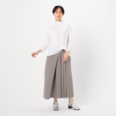 〔　＋サイズ　〕　ストレッチタッサー　ランダムプリーツスカート（７８１６ＦＧ０４）