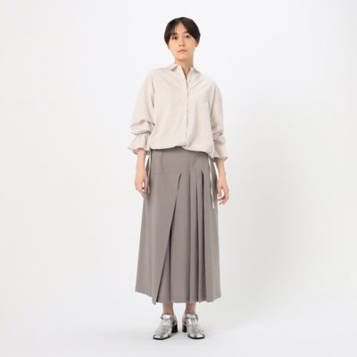 〔　＋サイズ　〕　ストレッチタッサー　ランダムプリーツスカート（７８１６ＦＧ０４）