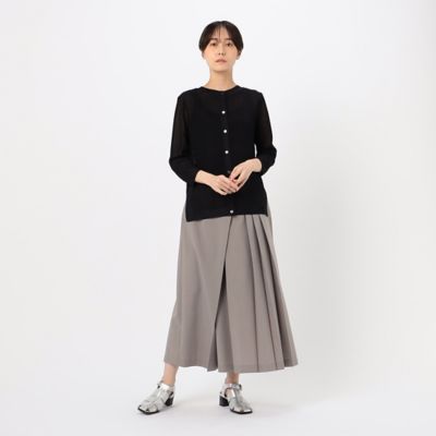〔　＋サイズ　〕　ストレッチタッサー　ランダムプリーツスカート（７８１６ＦＧ０４）