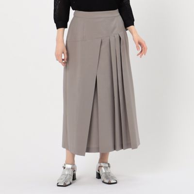 〔　＋サイズ　〕　ストレッチタッサー　ランダムプリーツスカート（７８１６ＦＧ０４）