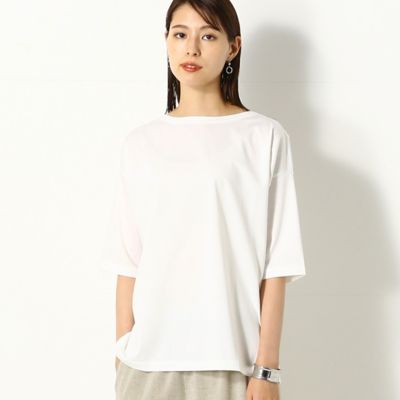 ＜Gabardine K.T+ (Women/大きいサイズ)＞〔＋サイズ〕【洗える】プレーティング天竺　ちびＶカットソー（７８１９ＥＹ２０）