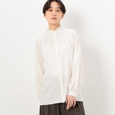 〔　＋サイズ　〕　【セットアップ対応】キュプラレーヨンシャーリングブラウス（７８２０ＢＢ０１）