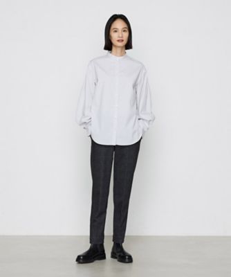 ＋サイズ 〕 コットンポリブロード タックボリューム袖の