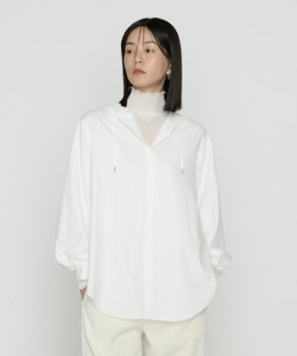 ＜Gabardine K.T+ (Women/大きいサイズ)＞〔　＋サイズ　〕　マイクロスパン　フード付きブラウス（７８２０ＢＭ０２）
