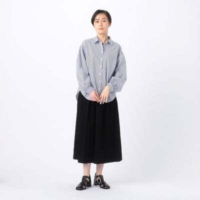 〔　＋サイズ　〕　ストライプブロード　お袖たっぷりストライプブラウス（７８２０ＨＧ０１）