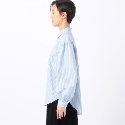 〔　＋サイズ　〕　ストライプブロード　お袖たっぷりストライプブラウス（７８２０ＨＧ０１）