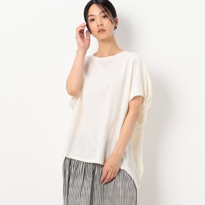 ＜Gabardine K.T+ (Women/大きいサイズ)＞〔＋サイズ〕【洗える】プレーティング天竺　マントカットソー（７８２１ＥＡ０１）