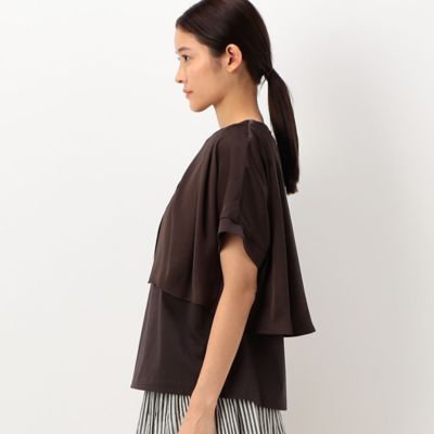 〔＋サイズ〕【洗える】プレーティング天竺　ボレロカットソー（７８２１ＥＡ０２）