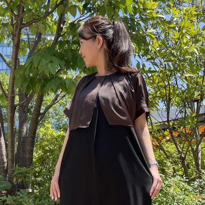 〔＋サイズ〕【洗える】プレーティング天竺　ボレロカットソー（７８２１ＥＡ０２）