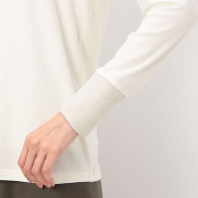 〔　＋サイズ　〕　ロイカベア天竺ラメリブ　あったかプルオーバー（７８２１ＥＡ０９）