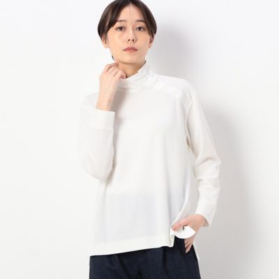 ＜Gabardine K.T+ (Women/大きいサイズ)＞〔　＋サイズ　〕　ハイゲージポンチ　スタンドネックカットソー（７８２１ＥＡ１１）