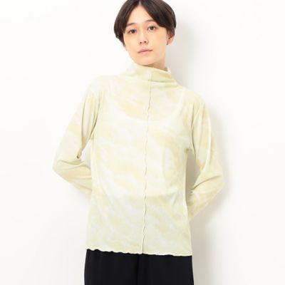 〔　＋サイズ　〕　【前後２ＷＡＹ】波柄ピケスムース　ハイネックインナー（７８２１ＥＣ０２）