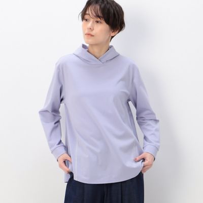 〔　＋サイズ　〕　【洗える】ハイゲージポンチ　立襟風フードプルオーバー（７８２１ＥＣ０７）
