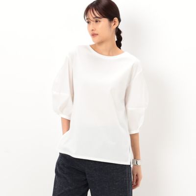 〔　＋サイズ　〕　【洗える】プレーティング天竺　ドッキングプルオーバー（７８２１ＥＣ１１）
