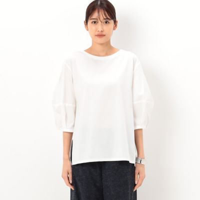 〔　＋サイズ　〕　【洗える】プレーティング天竺　ドッキングプルオーバー（７８２１ＥＣ１１）