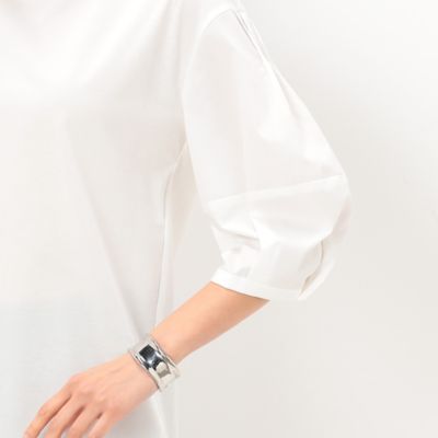 〔　＋サイズ　〕　【洗える】プレーティング天竺　ドッキングプルオーバー（７８２１ＥＣ１１）