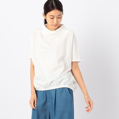 ＜三越伊勢丹/公式＞【送料無料】Gabardine K.T+ (Women/大きいサイズ)/ギャバジンケーティープラス 〔 ＋サイズ 〕 プレーティング天竺 二の腕隠れるゆったりドレーププルオーバー シロ トップス【三越伊勢丹/公式】