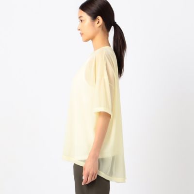 〔　＋サイズ　〕　【洗える】トリコットシフォン　クルーネックＴシャツ（７８２１ＥＣ１６）