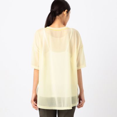 〔　＋サイズ　〕　【洗える】トリコットシフォン　クルーネックＴシャツ（７８２１ＥＣ１６）