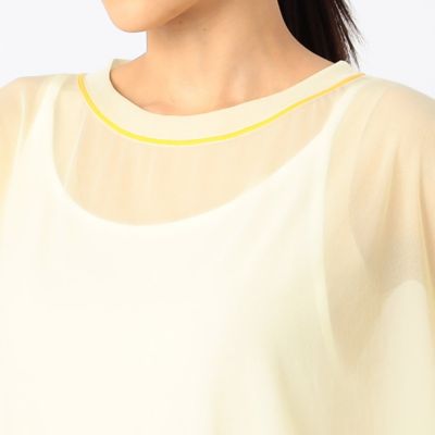 〔　＋サイズ　〕　【洗える】トリコットシフォン　クルーネックＴシャツ（７８２１ＥＣ１６）
