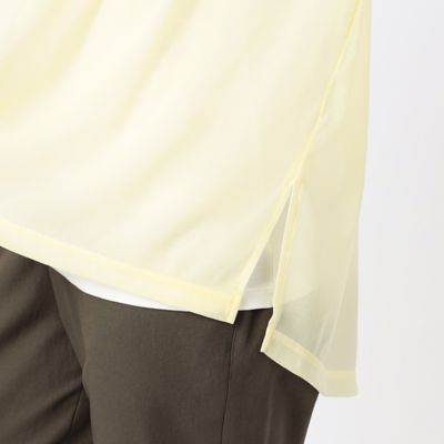 〔　＋サイズ　〕　【洗える】トリコットシフォン　クルーネックＴシャツ（７８２１ＥＣ１６）