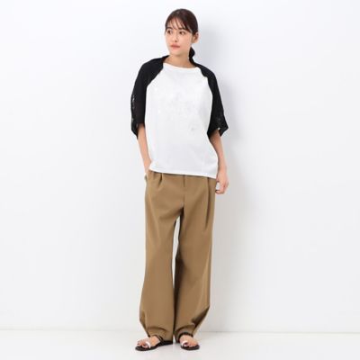 〔　＋サイズ　〕　【洗える】プレーティング天竺　手書きプリントＴシャツ（７８２１ＥＣ１８）