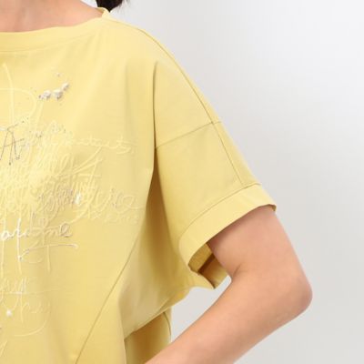 〔　＋サイズ　〕　【洗える】プレーティング天竺　手書きプリントＴシャツ（７８２１ＥＣ１８）