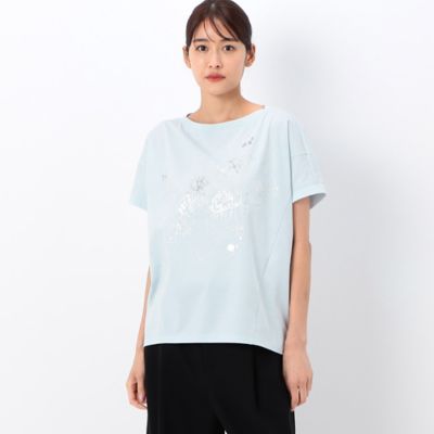 〔　＋サイズ　〕　【洗える】プレーティング天竺　手書きプリントＴシャツ（７８２１ＥＣ１８）