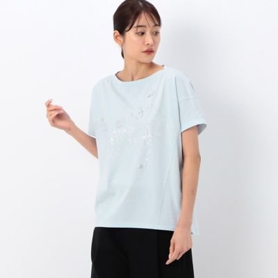 〔　＋サイズ　〕　【洗える】プレーティング天竺　手書きプリントＴシャツ（７８２１ＥＣ１８）