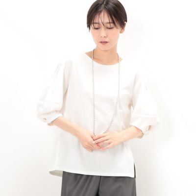 ＜三越伊勢丹/公式＞【送料無料】Gabardine K.T+ (Women/大きいサイズ)/ギャバジンケーティープラス 〔 ＋サイズ 〕 ハイゲージポンチ ドッキングプルオーバー シロ トップス【三越伊勢丹/公式】