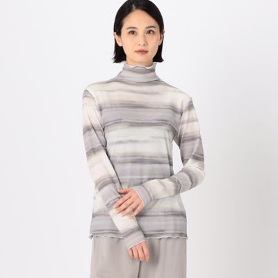 Gabardine K.T+ (Women/大きいサイズ)/ギャバジンケーティープラス 〔 +サイズ 〕 【前後2WAY】ピケスムース 地層ボーダーカットソー(7821EG06)