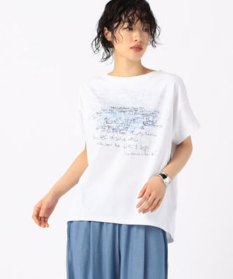 ＜Gabardine K.T+ (Women/大きいサイズ)＞〔　＋サイズ　〕　プレーティング天竺　ロゴプリントＴシャツ（７８２１ＥＧ１３）