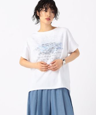 〔　＋サイズ　〕　プレーティング天竺　ロゴプリントＴシャツ（７８２１ＥＧ１３）
