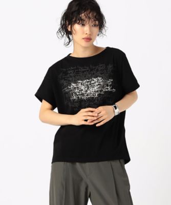 〔　＋サイズ　〕　プレーティング天竺　ロゴプリントＴシャツ（７８２１ＥＧ１３）